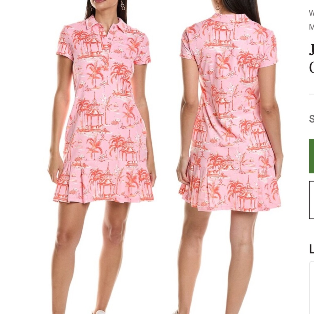 J. McLaughlin Vibrant Pink and Orange Dress Sports Wear Line